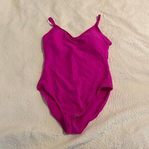 Beach Cabana Woman size 1X Hot Pink Barbie Barbiecore One Piece Swimsuit Vintage